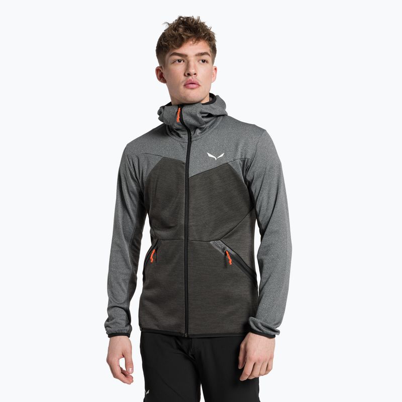 Salewa vyriškas vilnonis džemperis Puez Melange PL FZ Hoody pilkas 00-0000027386