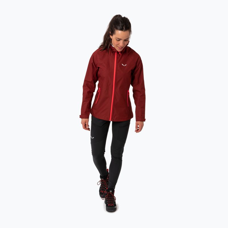 Salewa moteriška striukė nuo lietaus Puez Aqua 3 PTX bordo spalvos 00-0000024546