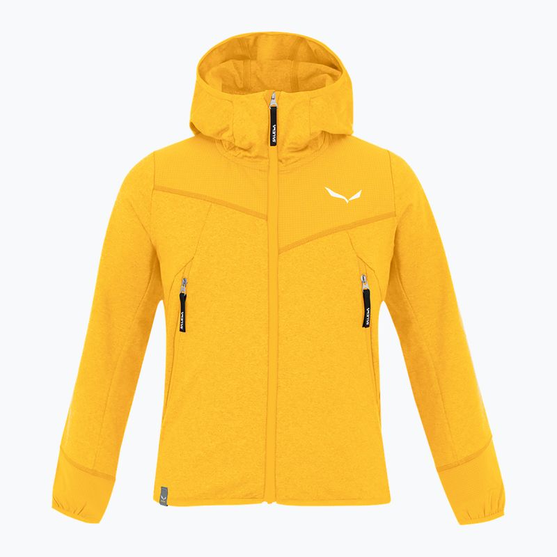 Salewa vaikiškas vilnonis džemperis Agner Melange PL FZ Hoody geltonas 00-0000027768