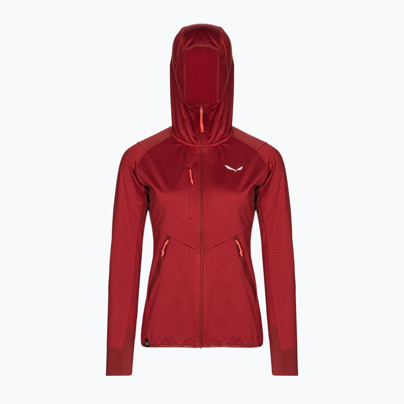 Salewa moteriška vilnonė striukė Agner Hybrid PL/DST FZ Hoody tamsiai raudona 00-0000027372