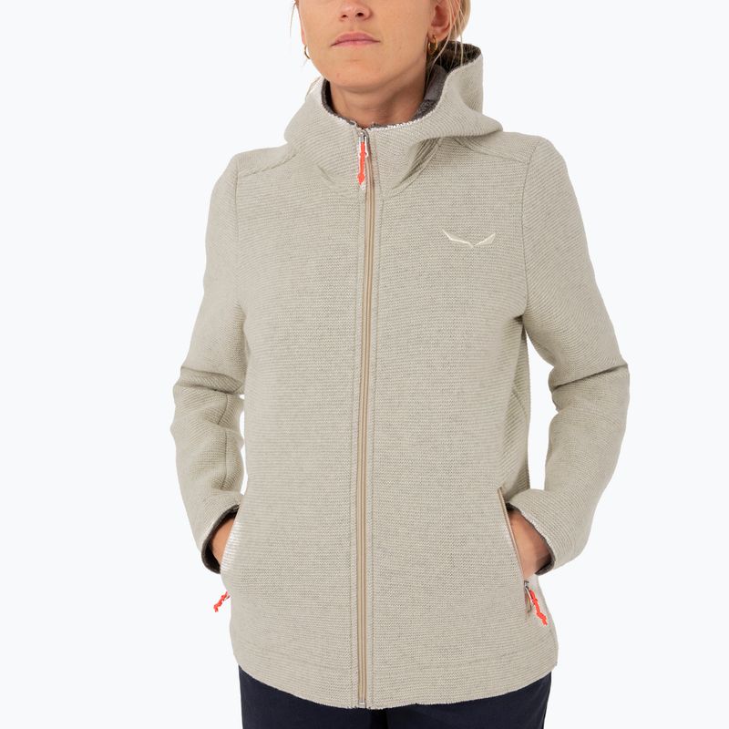 Moteriškas žygio džemperis Salewa Sarner 2L Wool Fz Hoody oatmeal