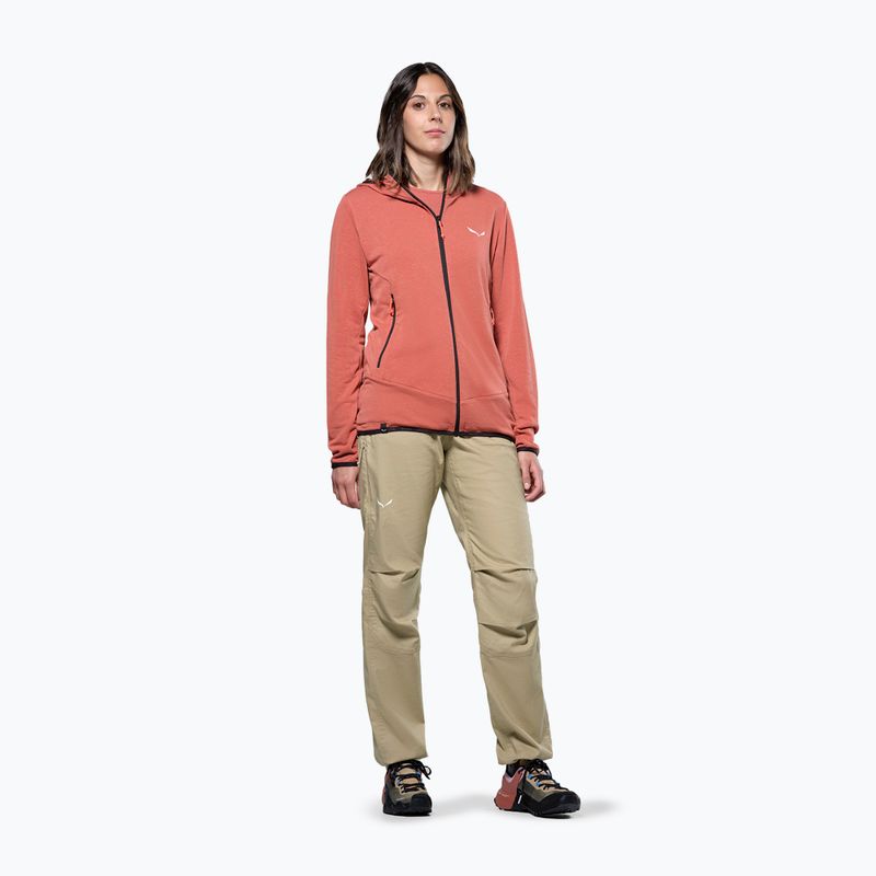 Moteriškas žygio džemperis Salewa Agner Hemp 2 Hooded etruscan red 2