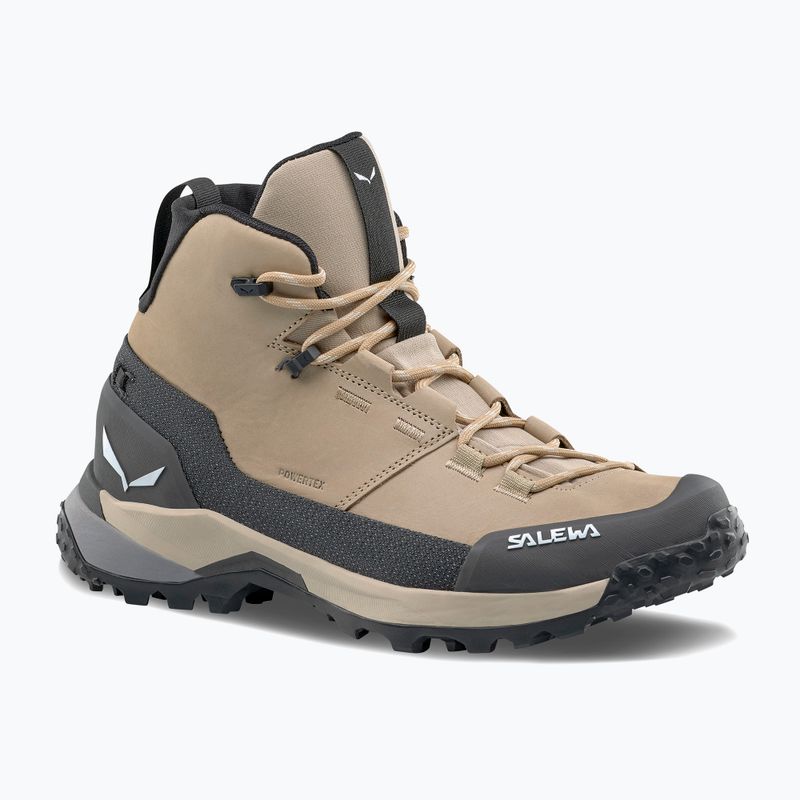 Moteriški žygio batai Salewa Puez Leather Mid Ptx quicksand / onyx 8