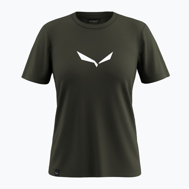 Moteriški marškinėliai Salewa Solid Dry dark olive