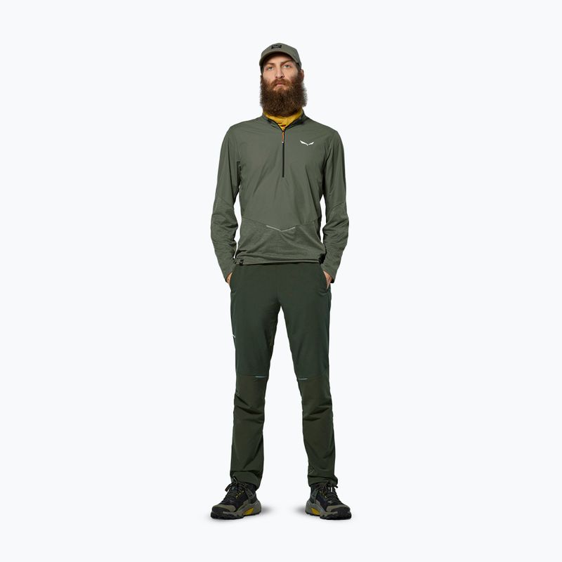 Vyriški marškinėliai ilgomis rankovėmis Salewa Pedroc Dry Wind Half Zip Tee faded green 2