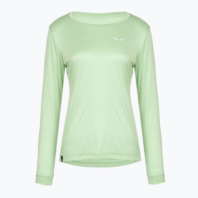 Moteriški žygio marškinėliai ilgomis rankovėmis Salewa Puez Melange Dry pastel green melange