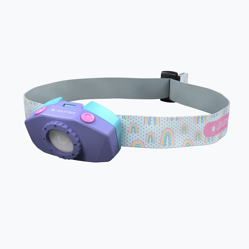 Ledlenser KidLed 2 Box vaikiškas galvos žibintuvėlis violetinės spalvos 502538