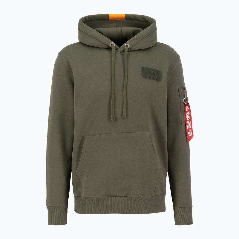 Vyriškas džemperis Alpha Industries Red Stripe Hoodie dark green