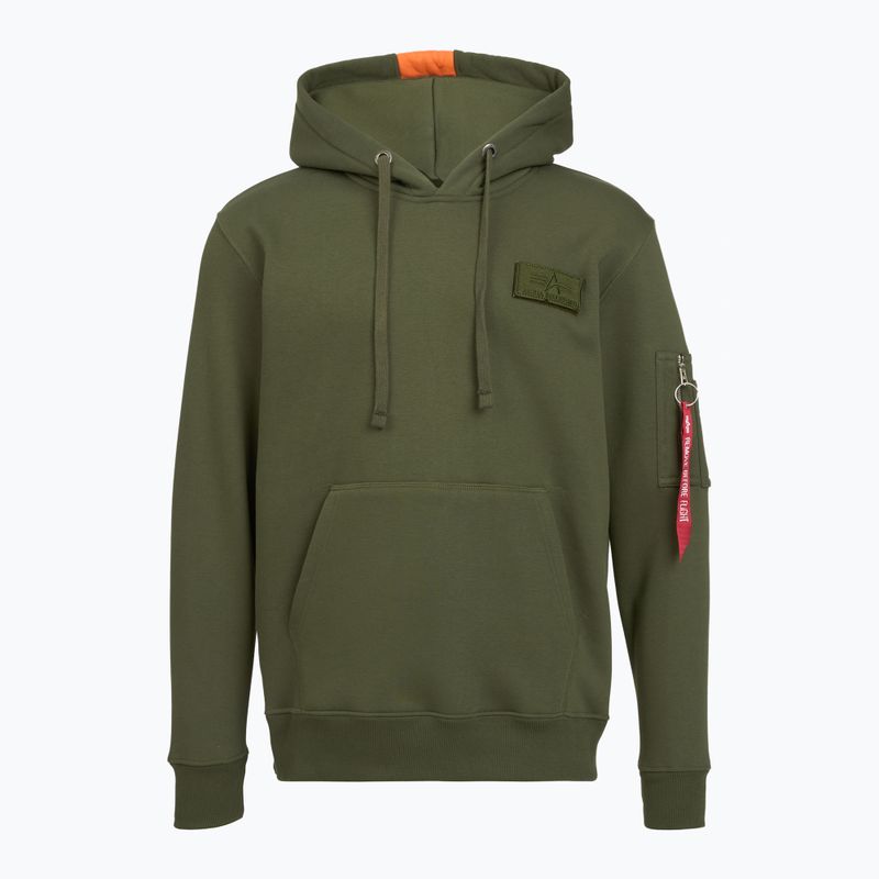 Vyriškas džemperis Alpha Industries Red Stripe Hoodie dark green