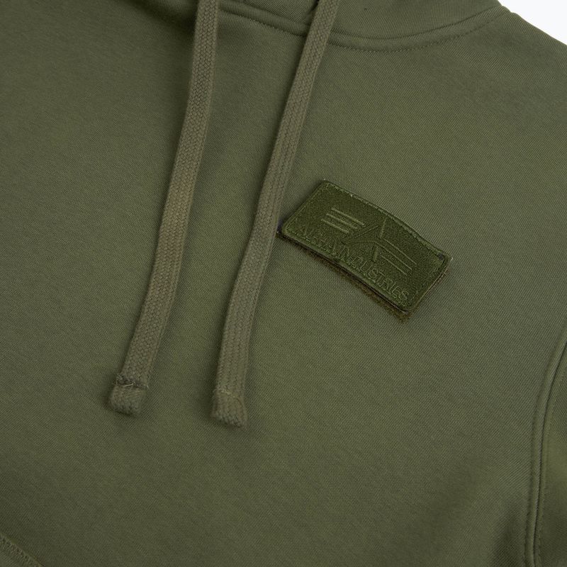 Vyriškas džemperis Alpha Industries Red Stripe Hoodie dark green 3