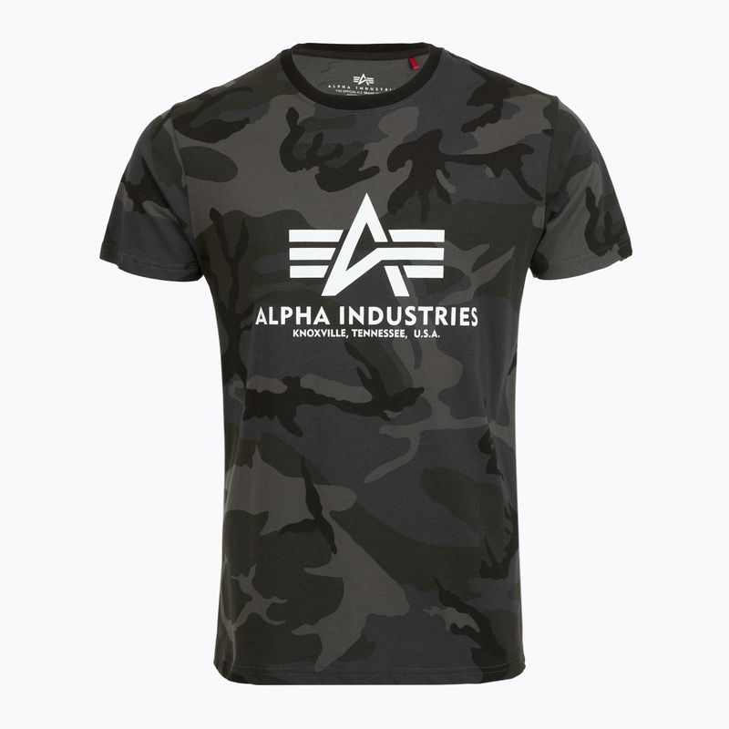 Vyriški polo marškinėliai Alpha Industries Basic Camo black camo