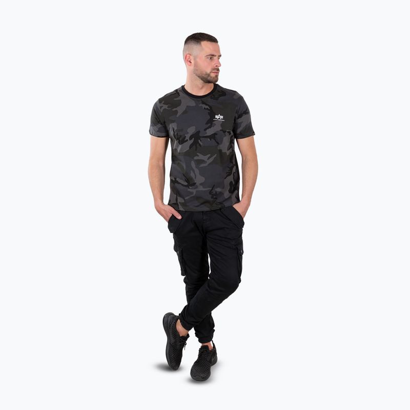 Vyriški marškinėliai Alpha Industries Basic Small Logo Camo black camo 2