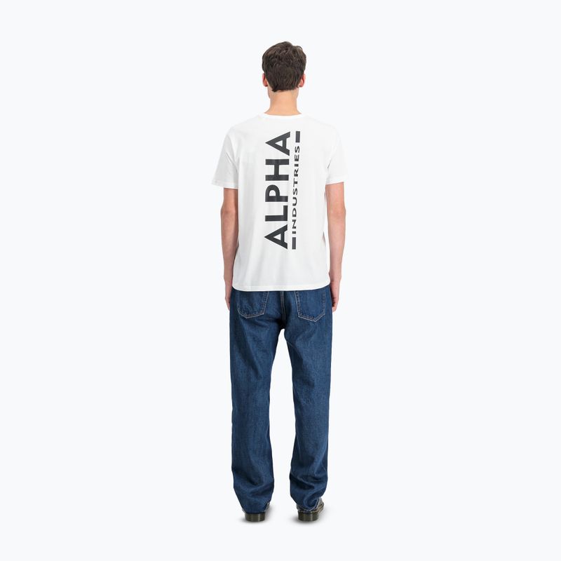 Vyriški marškinėliai Alpha Industries Backprint white 3
