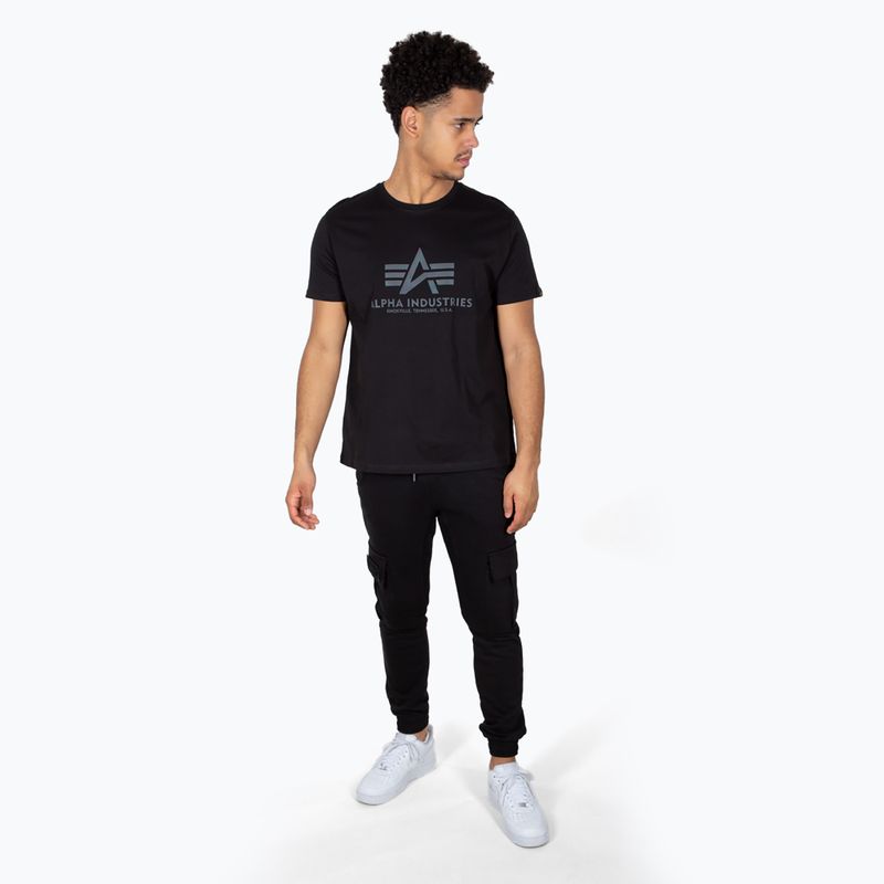 Vyriški marškinėliai Alpha Industries Basic Rainbow Reflective black 2