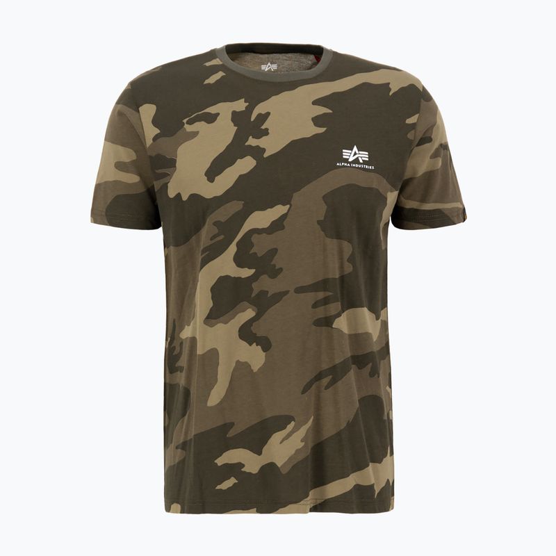 Vyriški marškinėliai Alpha Industries Basic Small Logo Camo olive camo 4