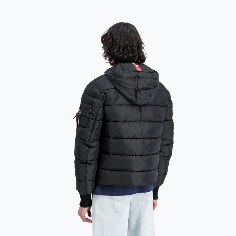 Vyriška striukė Alpha Industries Hooded Puffer Faux Down black 4