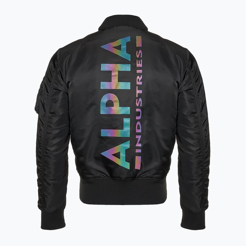 Alpha Industries vyriška striukė MA-1 ZH Back Print black / rainbow reflective 3