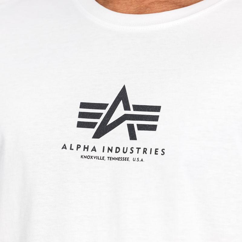 Vyriški marškinėliai Alpha Industries Basic Mid Logo white 6