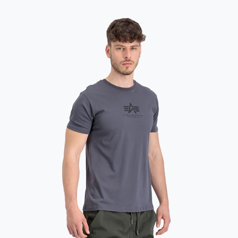 Vyriški marškinėliai Alpha Industries Basic Mid Logo greyblack/black