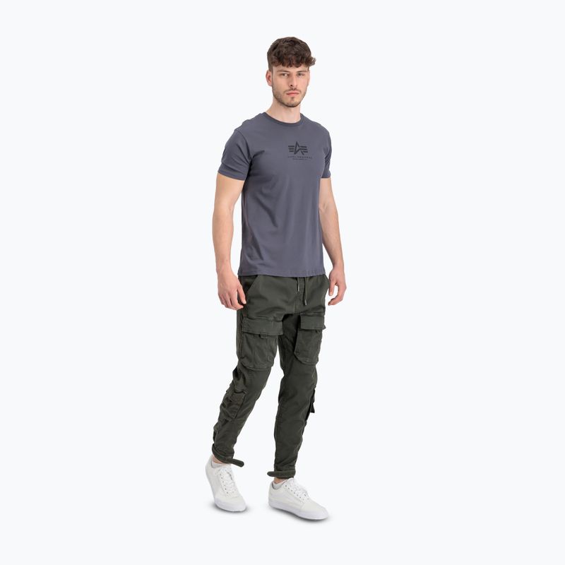 Vyriški marškinėliai Alpha Industries Basic Mid Logo greyblack/black 2