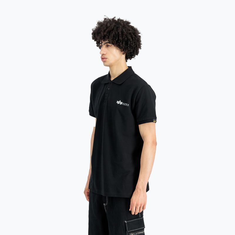 Alpha Industries Basic Polo Small Logo marškinėliai juodi 4