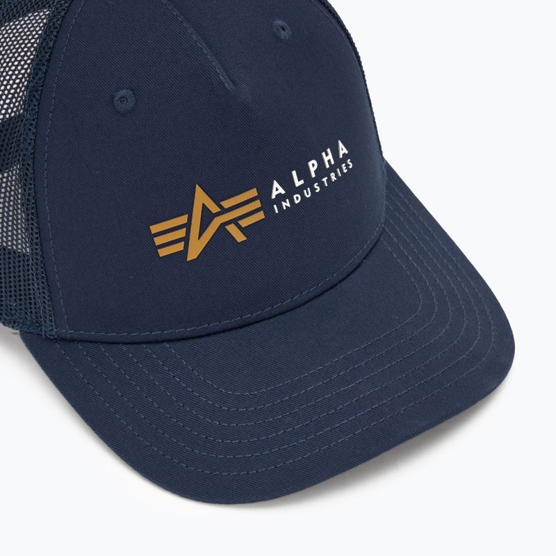 Vyriška kepuraitė su snapeliu Alpha Industries Label Trucker rep.blue 3