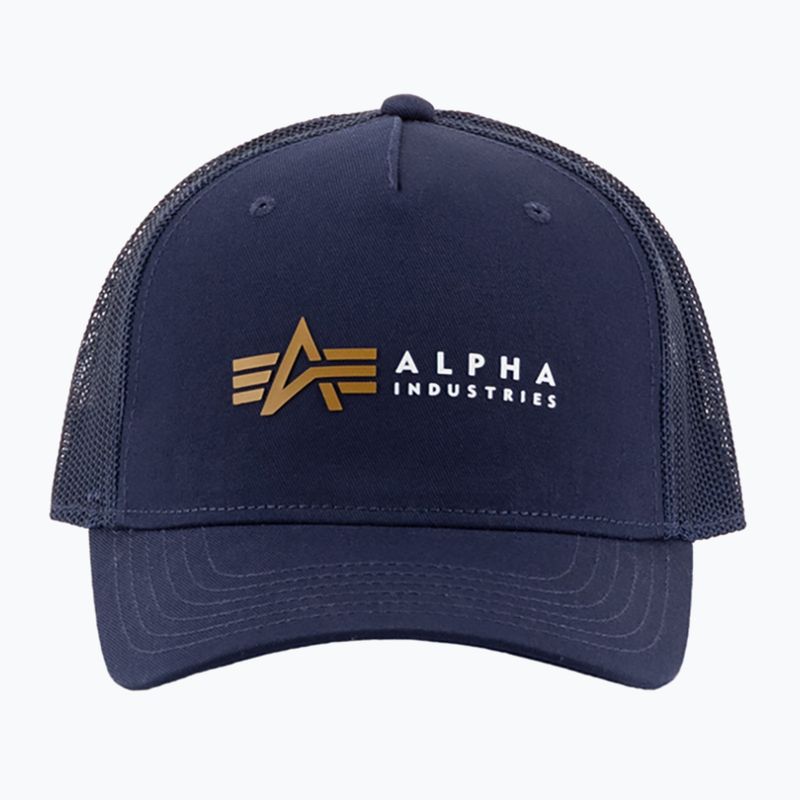 Vyriška kepuraitė su snapeliu Alpha Industries Label Trucker rep.blue