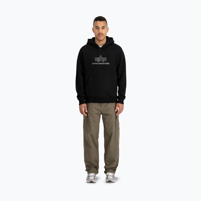 Vyriškas džemperis Alpha Industries Basic Hoodie TPU black/chrome 2