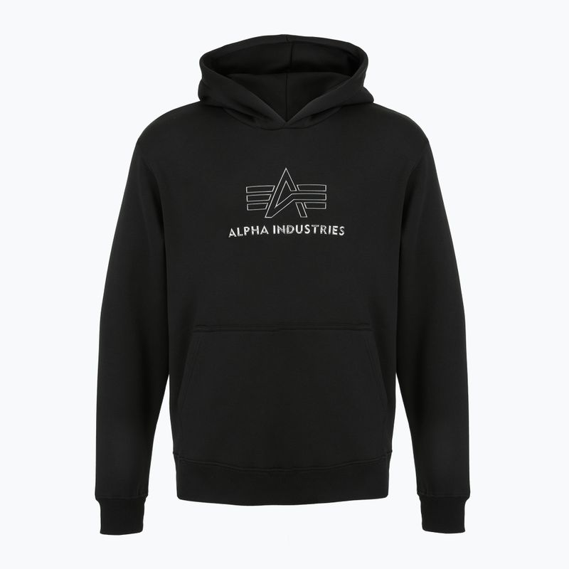 Vyriškas džemperis Alpha Industries Basic Hoodie TPU black/chrome 6