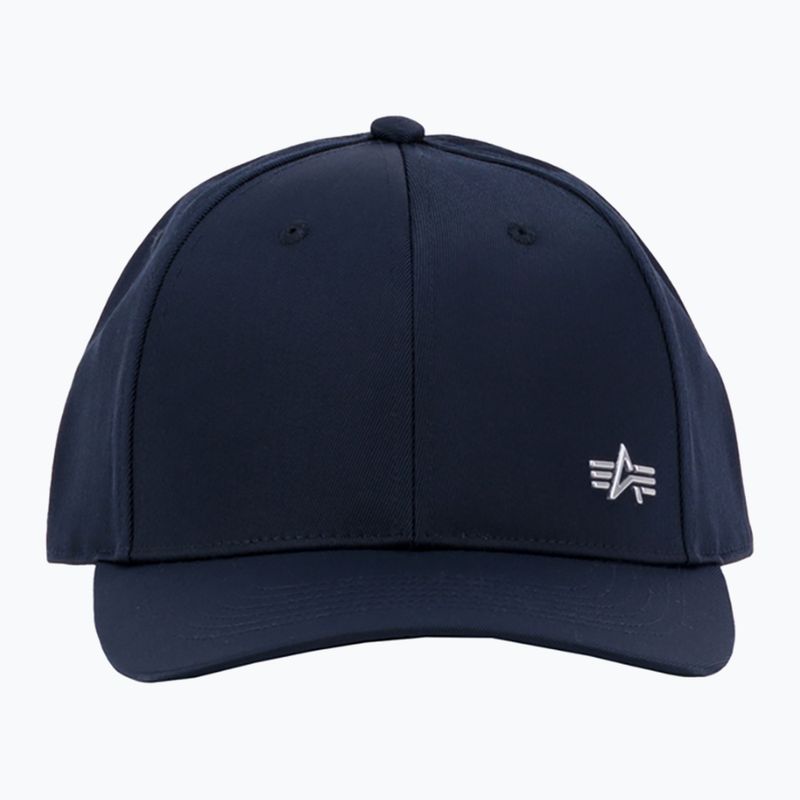 Vyriška kepuraitė su snapeliu Alpha Industries Metal Label rep blue/chrome
