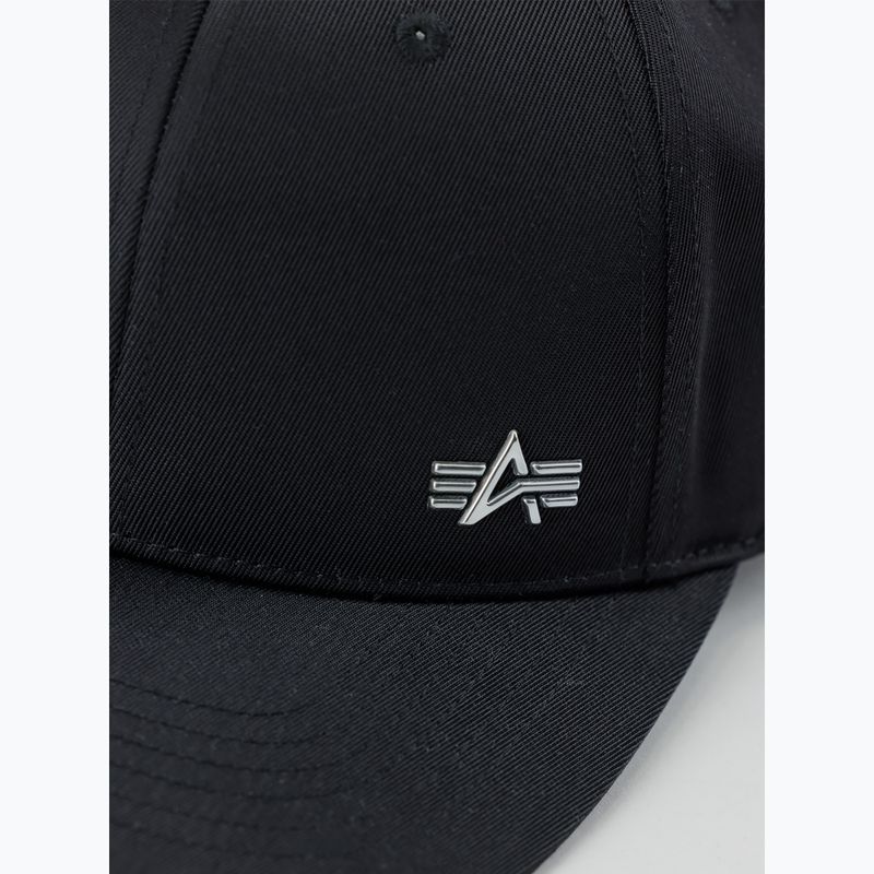 Kepuraitė su snapeliu Alpha Industries Metal Label rep black/metalsilver 5