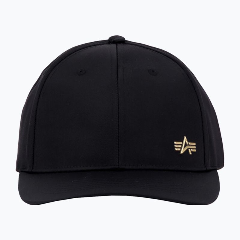 Vyriška kepuraitė su snapeliu Alpha Industries Metal Label black/shiny gold
