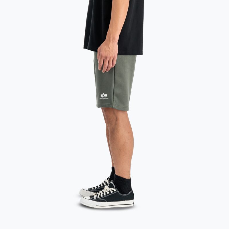 Vyriški šortai Alpha Industries Basic Small Logo II dark olive 5