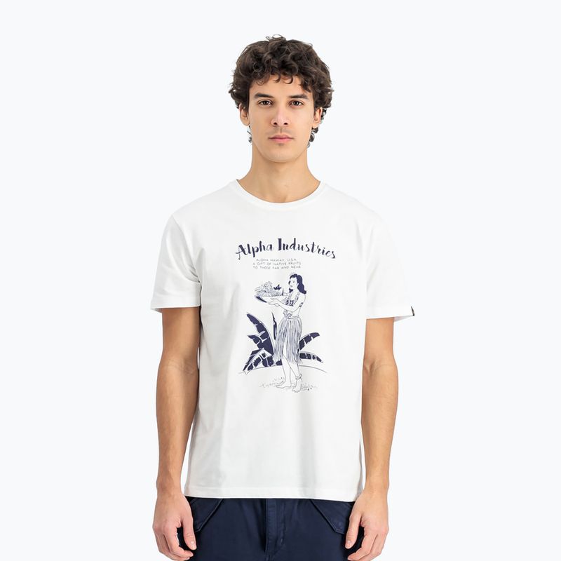 Vyriški marškinėliai Alpha Industries Hawaii white