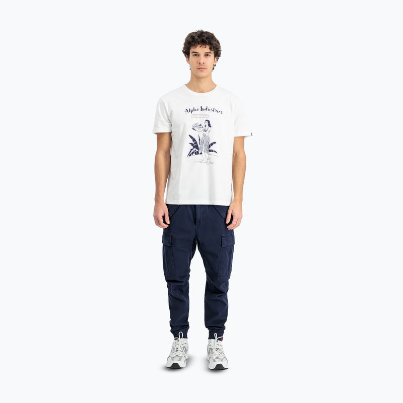 Vyriški marškinėliai Alpha Industries Hawaii white 2