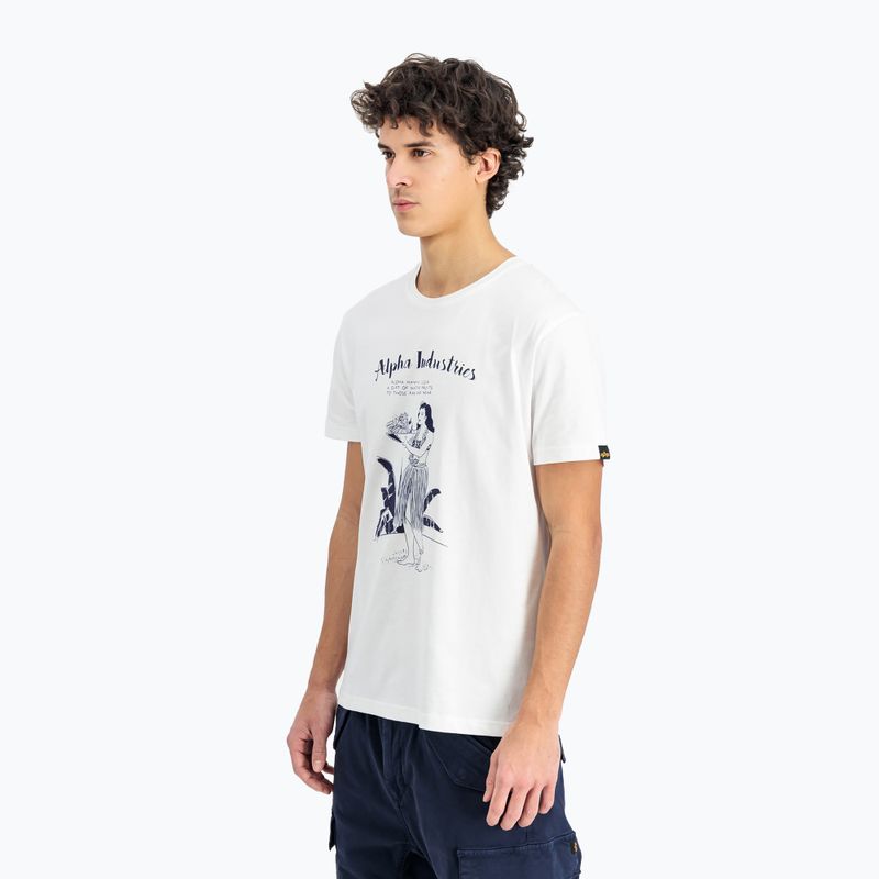 Vyriški marškinėliai Alpha Industries Hawaii white 4