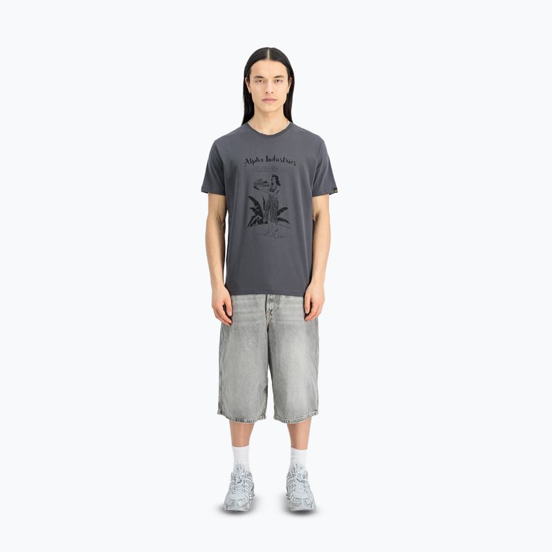 Vyriški marškinėliai Alpha Industries Hawaii vintage grey 2