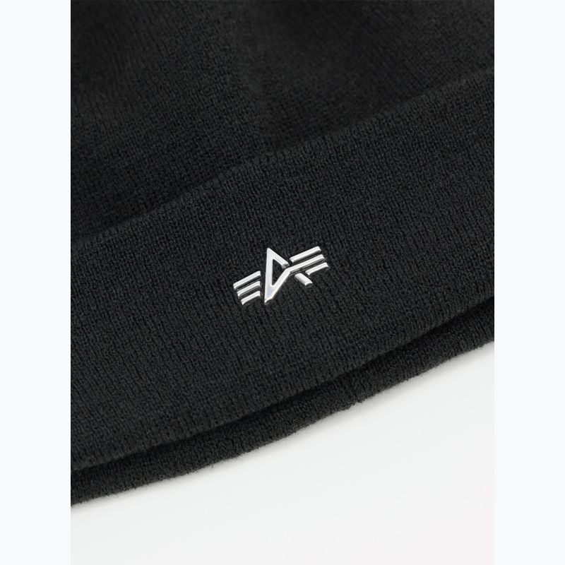 Žieminė kepurė Alpha Industries Metal Logo Beanie black 3