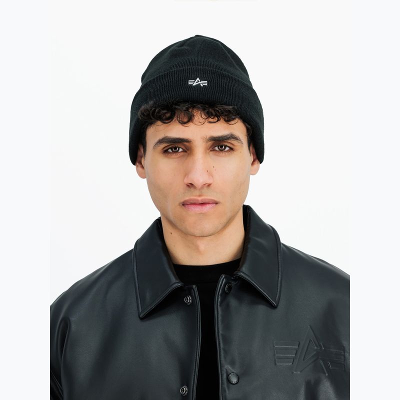 Žieminė kepurė Alpha Industries Metal Logo Beanie black 4