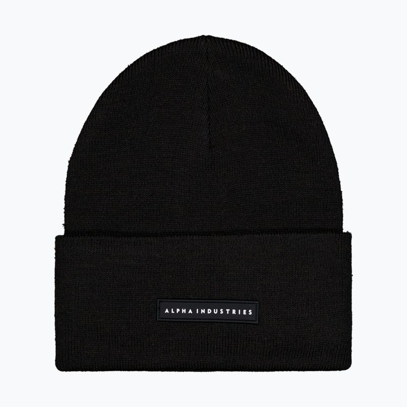 Kepurė Alpha Industries Rubber Logo Beanie black