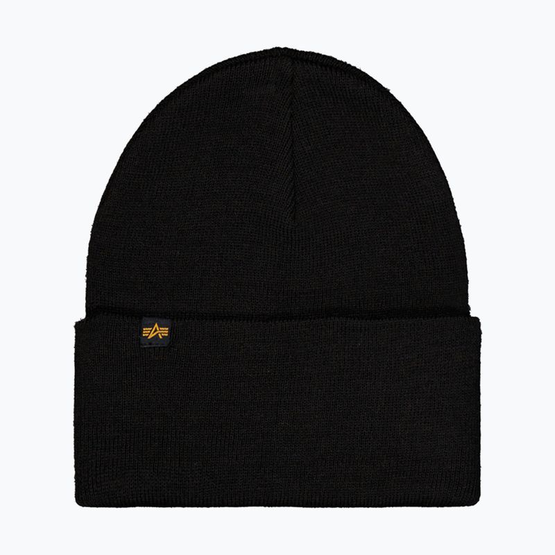 Kepurė Alpha Industries Rubber Logo Beanie black 2