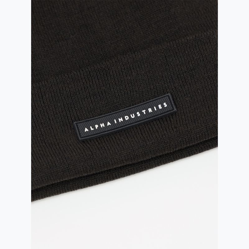 Kepurė Alpha Industries Rubber Logo Beanie black 3