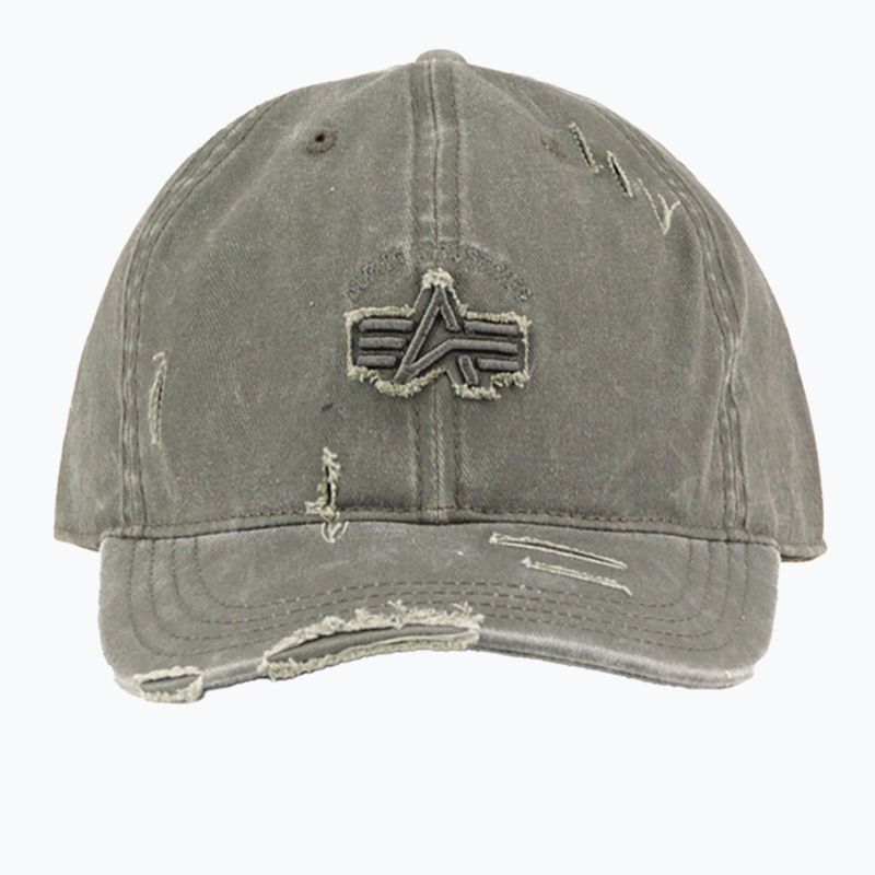 Kepurė su snapeliu Alpha Industries Acid Logo dark olive