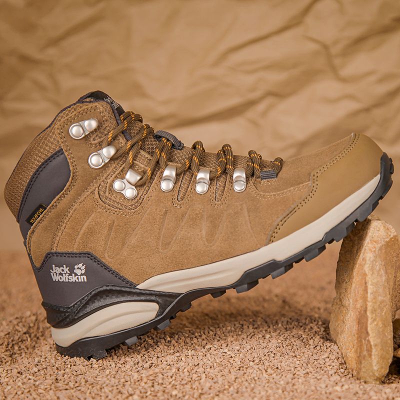 "Jack Wolfskin" moteriški trekingo batai Refugio Texapore Mid brown/apricot 18