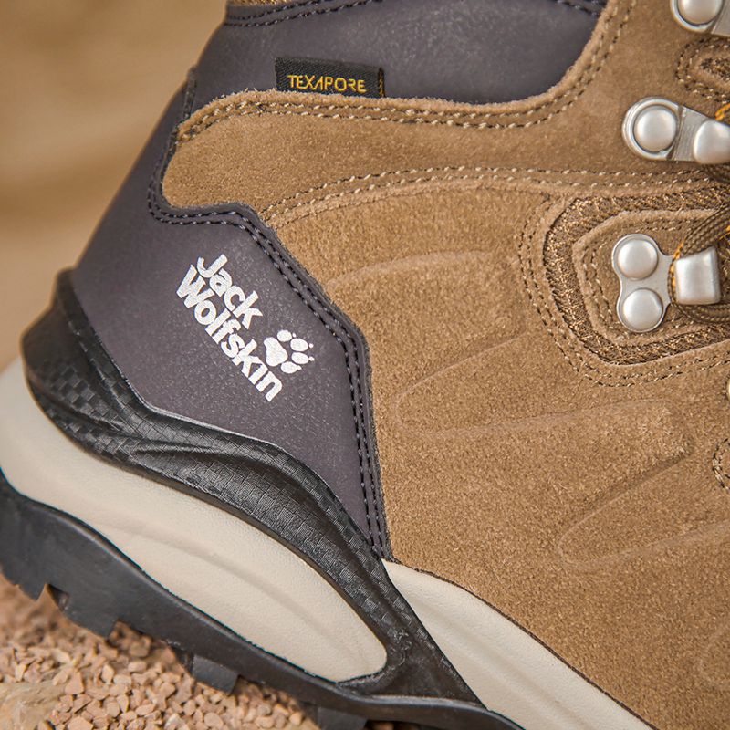 "Jack Wolfskin" moteriški trekingo batai Refugio Texapore Mid brown/apricot 21