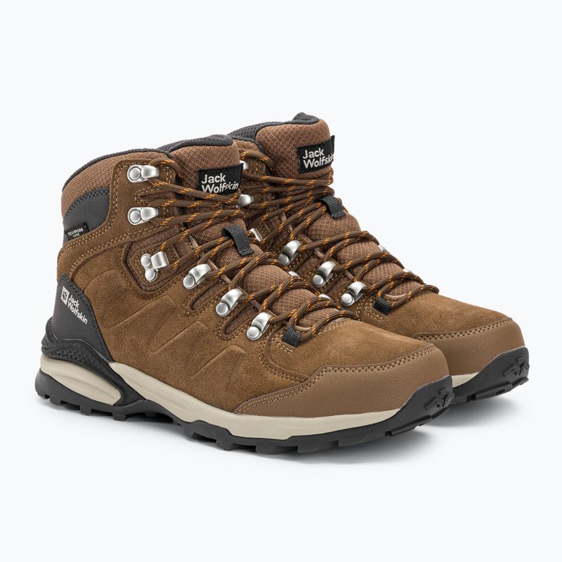 "Jack Wolfskin" moteriški trekingo batai Refugio Texapore Mid brown/apricot 4