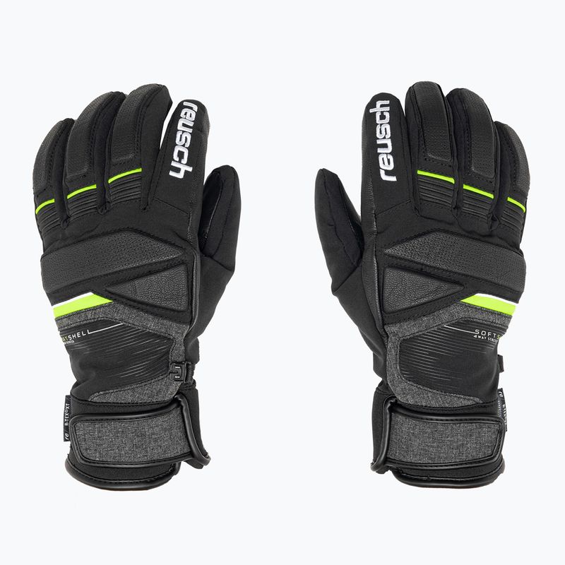 Reusch Storm R-Tex Xt slidinėjimo pirštinės juoda/juoda melanžas/neon žalia 3