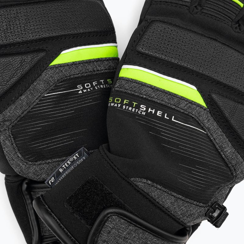 Reusch Storm R-Tex Xt slidinėjimo pirštinės juoda/juoda melanžas/neon žalia 5