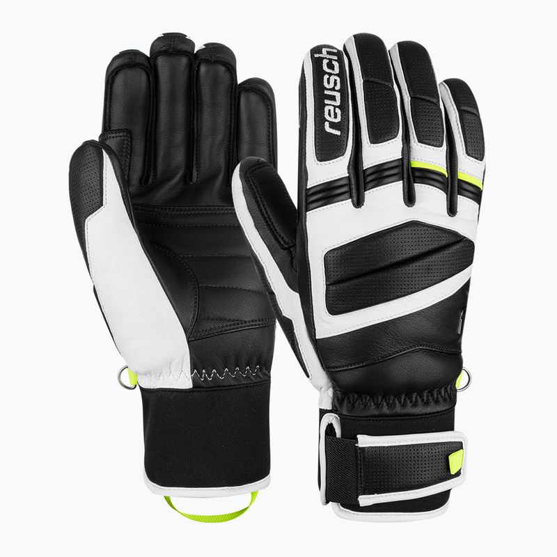 Slidinėjimo pirštinės Reusch Master Pro black/white/safety yellow 2