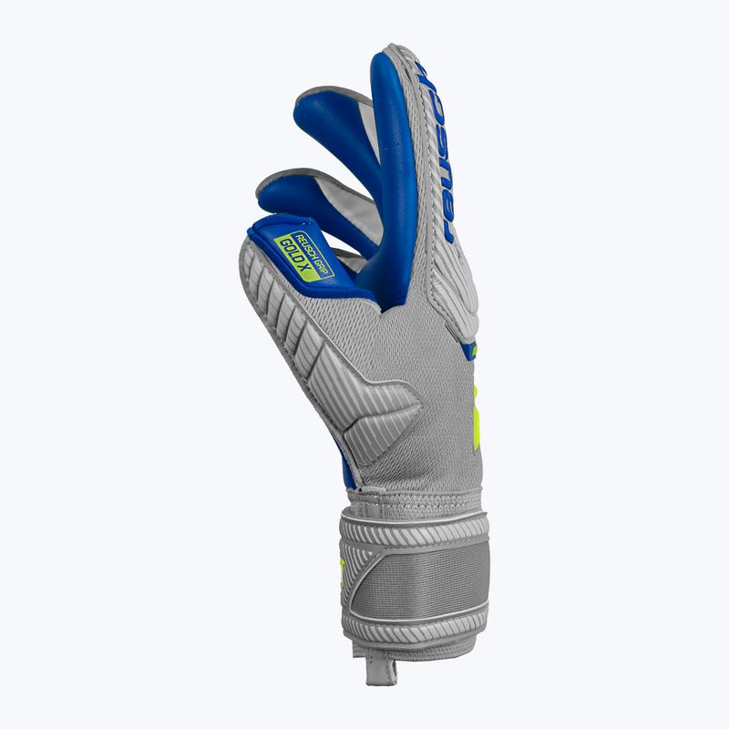 Reusch Attrakt Gold X pilkai mėlynos vartininko pirštinės 5270945-6006 7